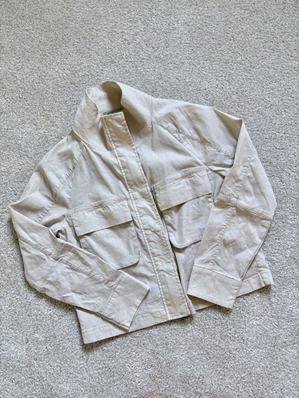Evereve Linen Utility Camp Jacket -S
